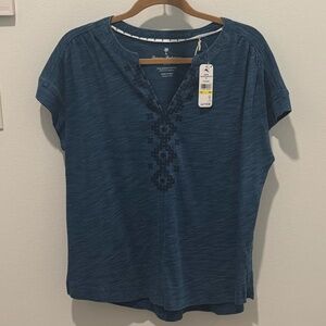 Tommy Bahama short sleeve shirt Navy blue with embroidery